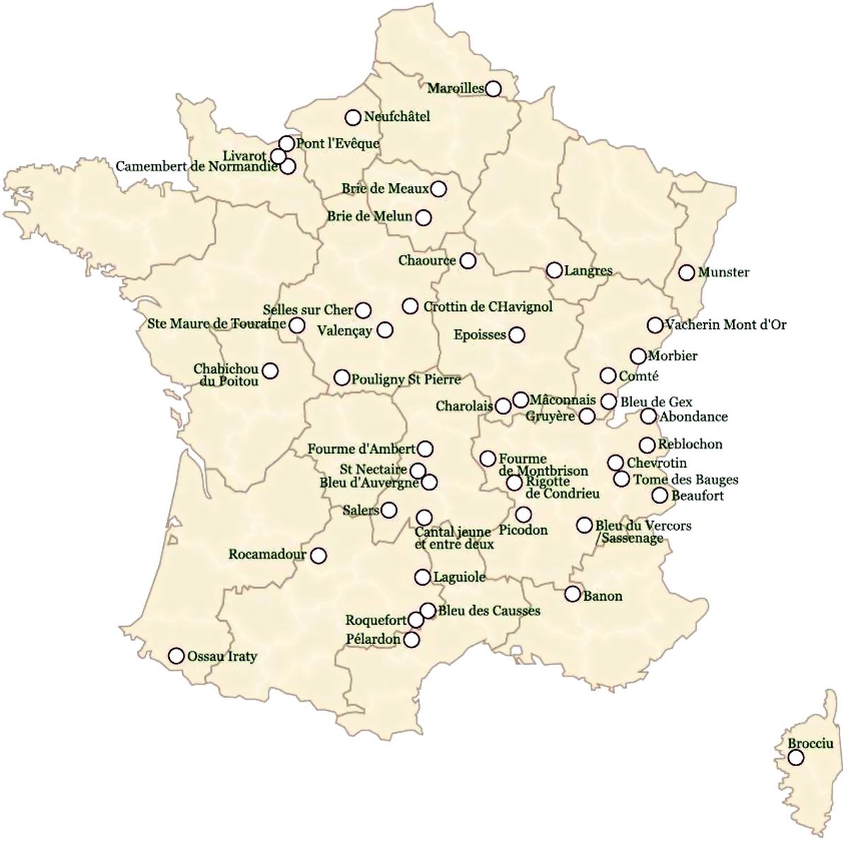 Carte De France Des Fromages Aop My Blog 